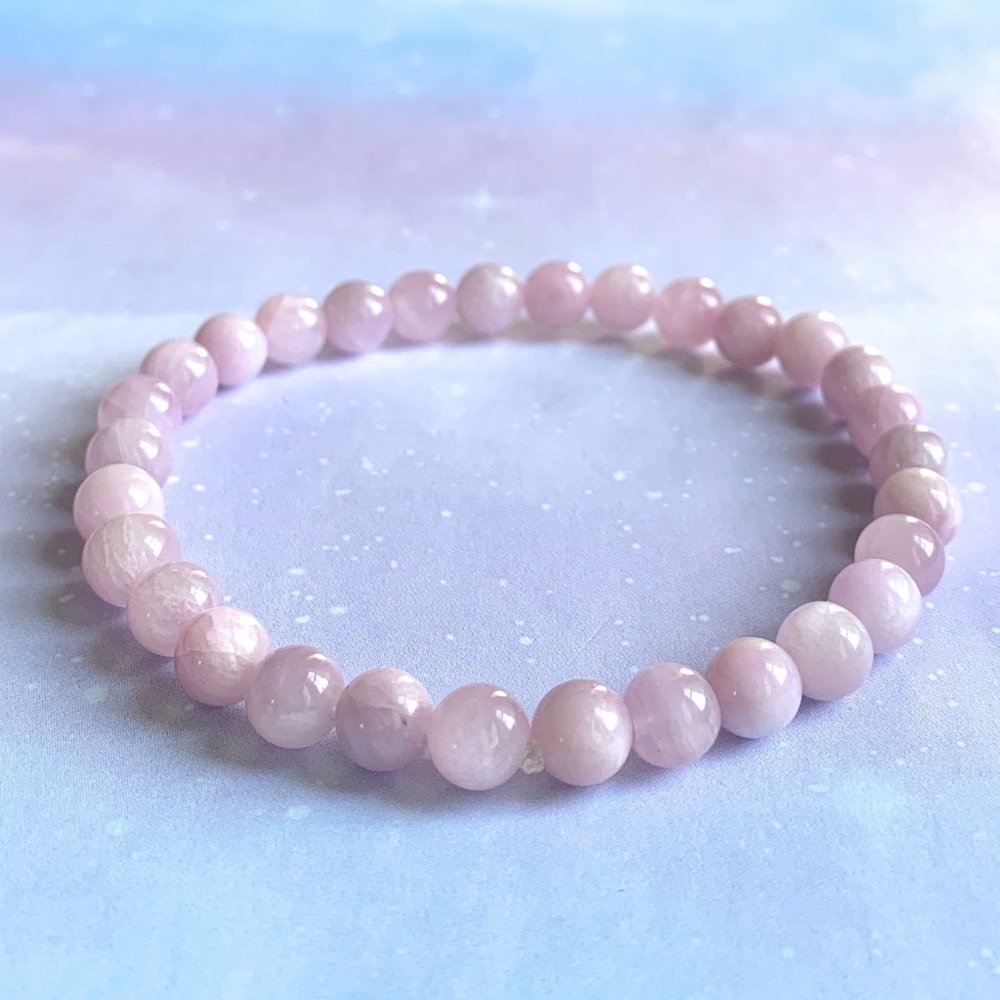 Kunzite Gemstone Bead Bracelet